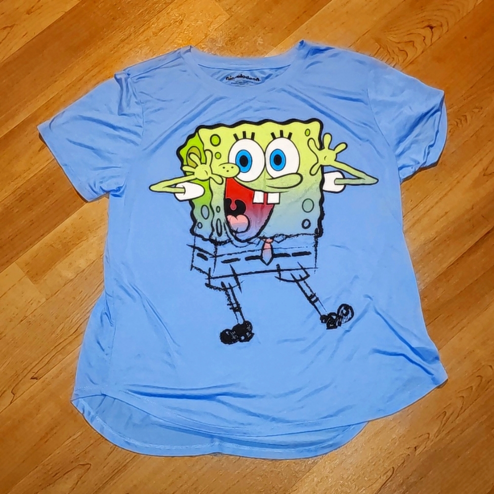 Light Blue SpongeBob T-Shirt.